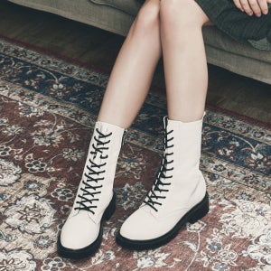 4.5cm 레이스업 롱 워커부츠 타니아 CW0057WH