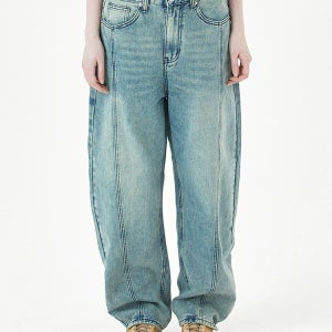 밍스 우먼 벌룬 앞절개 데님 팬츠_중청 ULZD_3131