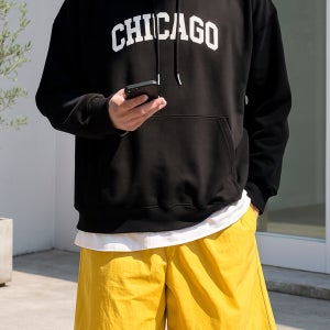 [2PACK] 시카고 레터링 오버핏 후드티  (3color)