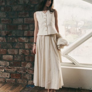 PM_V-neck vest top and skirt set_2color