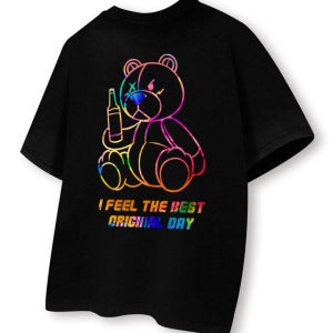 레인보우베어 반팔 티셔츠 남녀공용 빅사이즈 ORA_0155