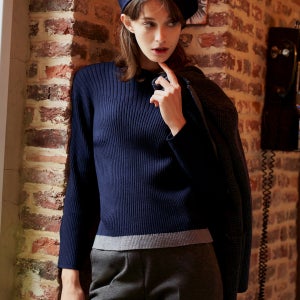 [4PACK] 바이브리짓 여성 컬러 콤비 골지니트 (4color)