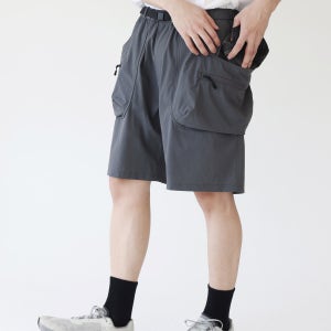 스트레치 멀티포켓 벨티드 쇼츠 [차콜]