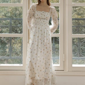 DD_Pearlescent floral two-way dress