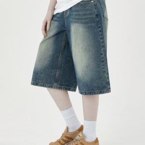 코타 우먼 워싱 7부 버뮤다 데님팬츠_옐로우블루 [ULZD_6041]