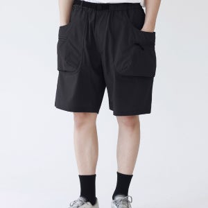 스트레치 멀티포켓 벨티드 쇼츠 [블랙]