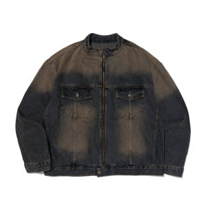 유틸리티 빈티지 데님 라이더 자켓 (중청)