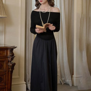 SR_Two way off-shoulder black dress