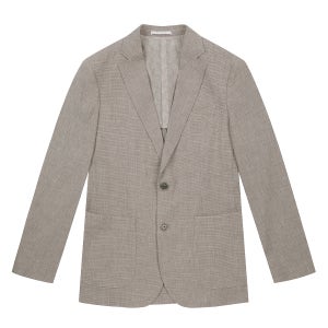 남성 린넨 혼방 마이크로 패턴 자켓 다크 베이지 (A0C920654)