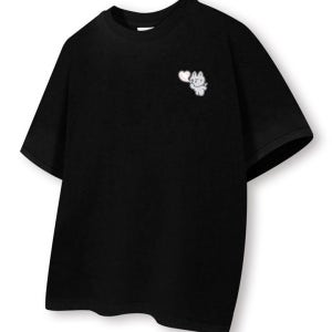 하트풍선냥이 반팔 티셔츠 남녀공용 빅사이즈 ORA_0282