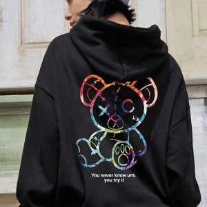 (기모선택) 페인트봉베어 후드티 5 Color [NSPI_0020]