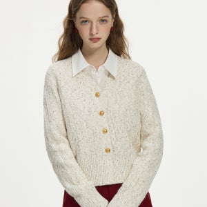 WD_Color dot V-neck cardigan