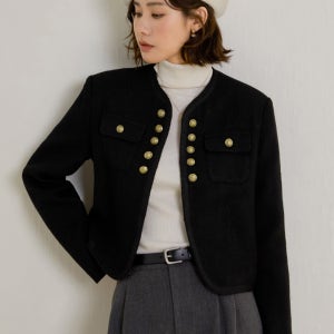 LS_Gold button celebrity jacket_BLACK