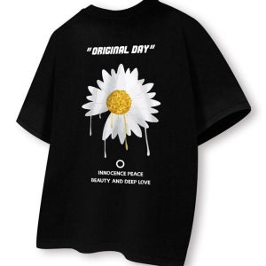 드로잉 플라워 반팔 티셔츠 남녀공용 빅사이즈 ORA_0158