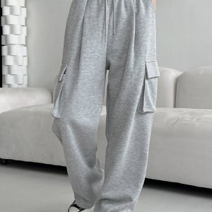 남녀공용 사계절 와이드핏 카고 트레이닝 팬츠 원턱 밴딩바지 스트릿 꾸안꾸 데일리룩 OTA_0060