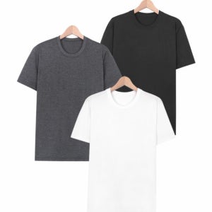 [3PACK] 남성 반팔티 3팩 반소매 30수 라운드 면 티셔츠 기본티 C3HZ021