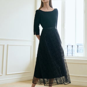ASTER Tulle Layered Sequin Wrap Skirt