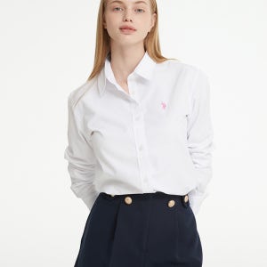 코튼 폴리 셔츠_화이트_여성