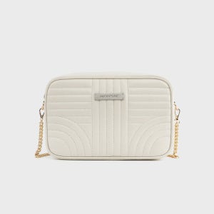 몽삭 로린 소가죽 퀼팅 체인 크로스백 아이보리 AL68-2806-IV