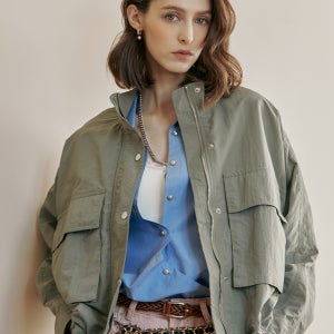 아웃포켓 하이넥 아노락 야상 점퍼