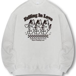 기모선택 심쿵 고양이 긴팔 티셔츠 맨투맨 OMA_0364