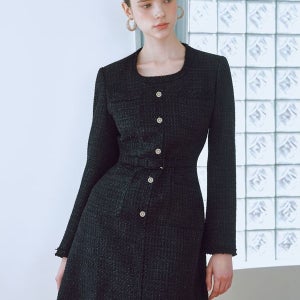 [쥴리앤칼라] 25FW Calla129 GBTN Bella Tweed Dress Black_25JCFW07