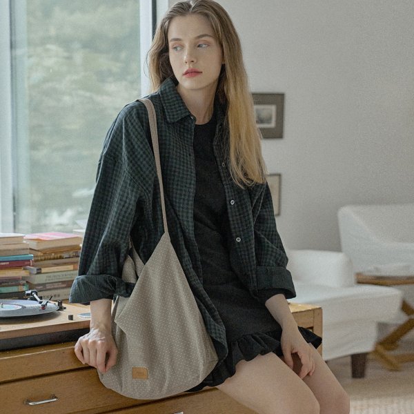 (아방)Dot Pattern Eco Bag - BEIGE