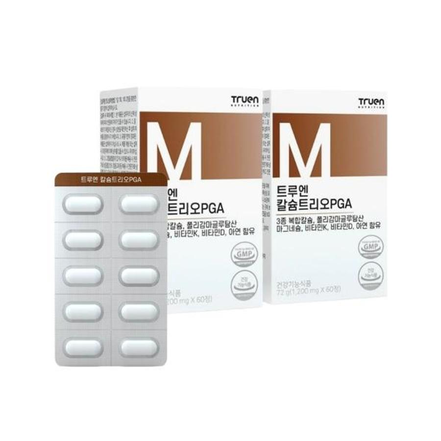 <b>트루엔</b> 칼슘 트리오PGA 120정 마그네슘 아연 <b>비타민</b>D <b>비타민K</b> 뼈에좋은 칼마디아 치아영양제