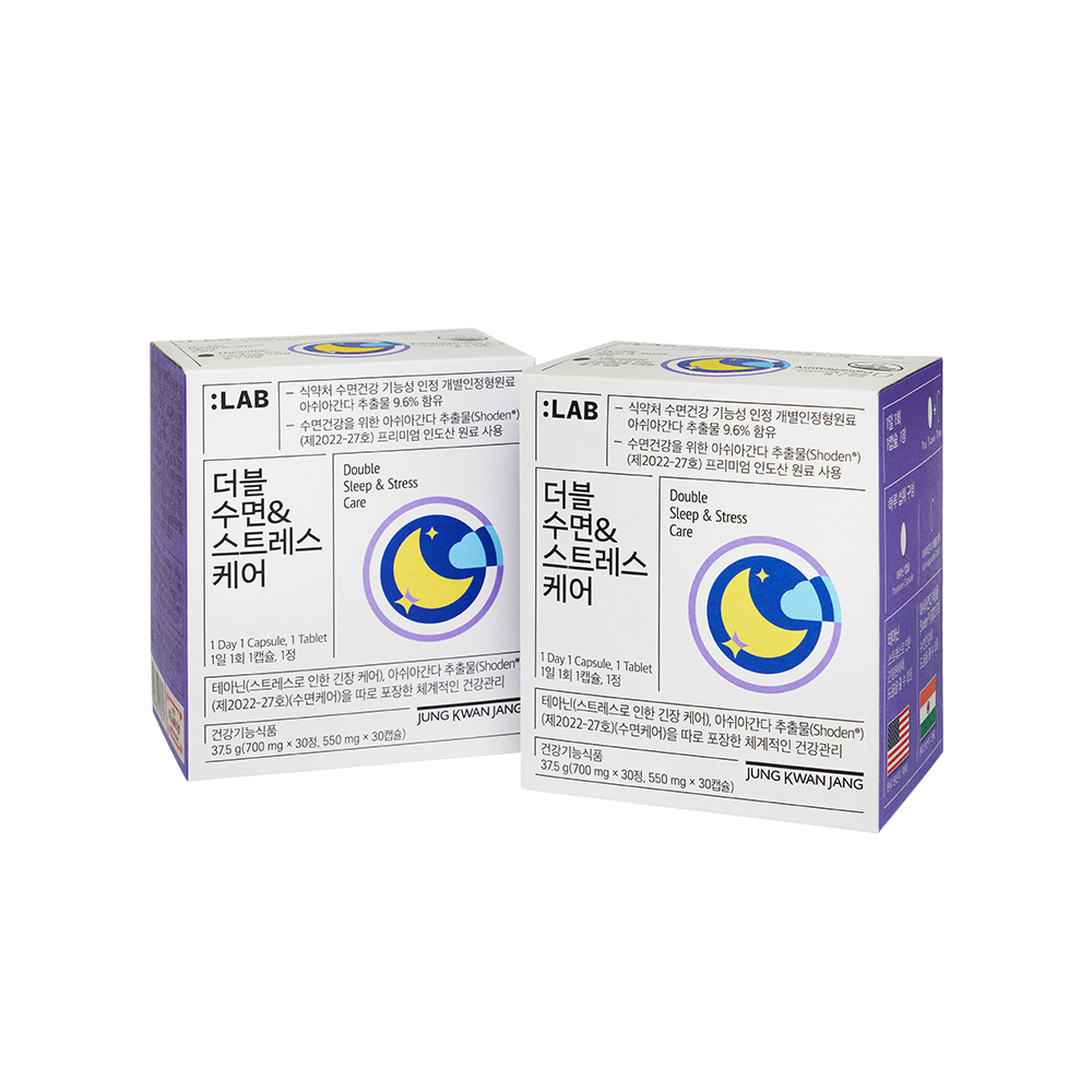 정관장 더블 <b>수면</b> 앤 스트레스 케어 (캡슐 550mg + 정제 700mg) x 30개입, 1개
