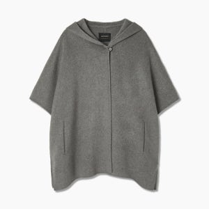 [블랙라벨] 울 후드 원 버튼 케이프 자켓_SWHCTP44020