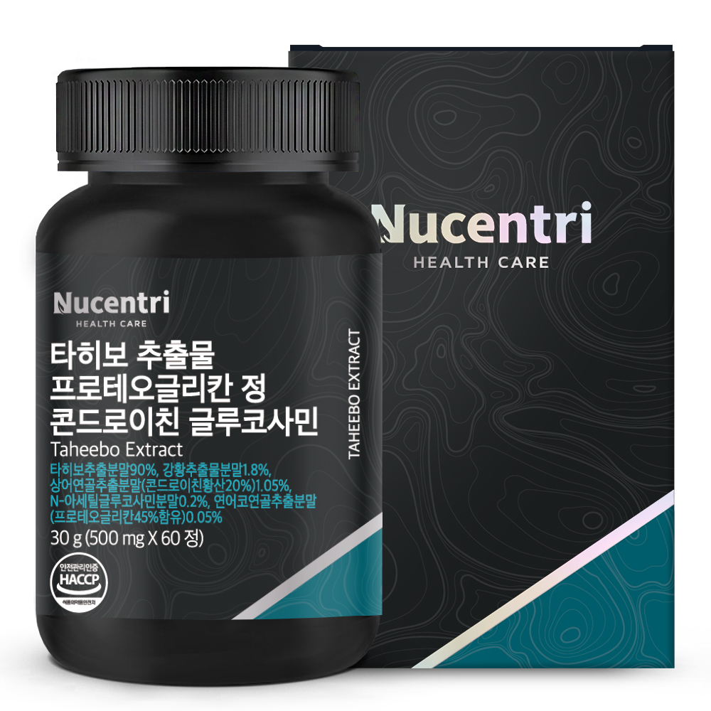 뉴센트리 <b>타히보 추출물</b> 프로테오글리칸 정 콘드로이친 글루코사민 500mg x 60정, 3개