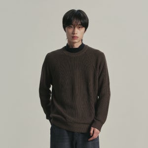 [니티드] [니티드X패션플래닛] 와플 라운드 니트 BROWN