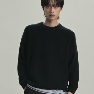 [니티드] [니티드X패션플래닛] 와플 라운드 니트 BLACK