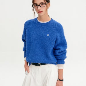 [룩캐스트] 벨라 울 라운드 니트_블루 / BELLA WOOL ROUND KNIT_BLUE LK2EWTKT005-BL