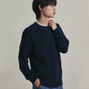 [니티드] [니티드X패션플래닛] 와플 라운드 니트 NAVY