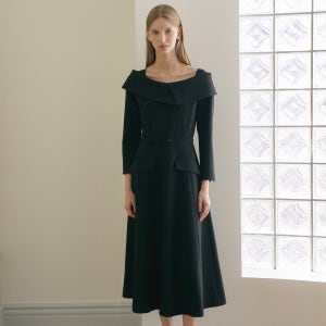 [프롬데이모먼트] 벨라 와이드 카라 롱 드레스_2color