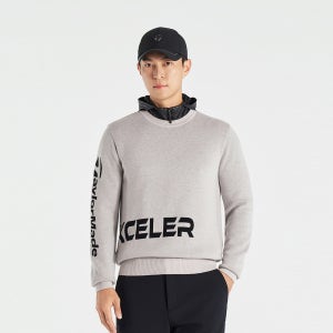 [엑셀러]25FW 남성 레터링 라운드 니트 TMSRO4121-508