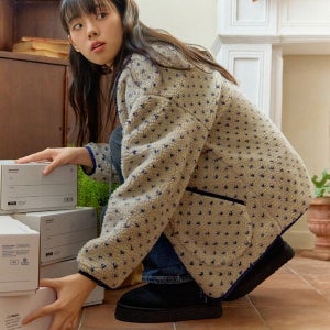 [후아유] [Cali] 도트 패턴 플리스 자켓 / WHMZF4V61F