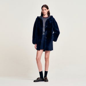 [산드로] 배색 라인 후드 퍼 자켓 SF25W5FRUF239 S25FW-04