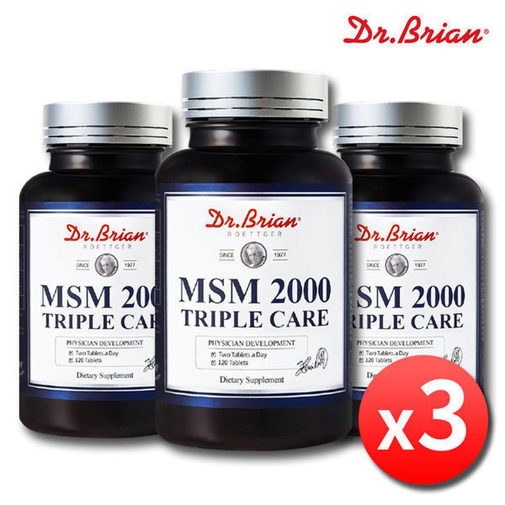 MSM 2000 트리플케어 식이유황 관절 연골 3병 6개월분 미국 엠에스엠 식용유황 무릎 조인트 비타민D 망간  3개