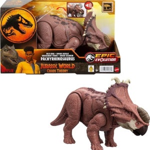 Mattel 쥬라기 월드 와일드 로어 공룡 액션 피규어, 계속되는 헤드 스트라이크 및 사운드가 있는 파키리노사우루스