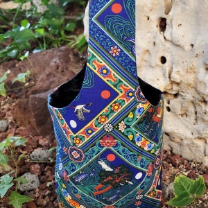 (궁궐 단청)일월오봉도 한국선물 가벼운 생활한복 손가방, 그랜마망