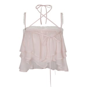 [페인오어플레져] MERMAID FRILL TOP pink PP25HSBL02PK