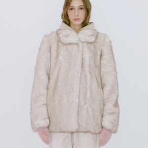 [시눈] Heavy Mix Fur Jacket (Ivory) SN2E4OF001IV