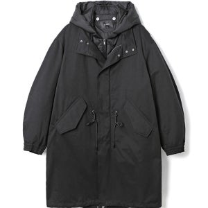 남녀공용 패딩 탈부착 야상 점퍼 (BLACK) (HBAUJ43)