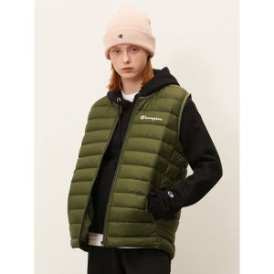 [챔피온]   Champion 남녀공용 한국별주경량다운 베스트 카키 CKJU2F005K2