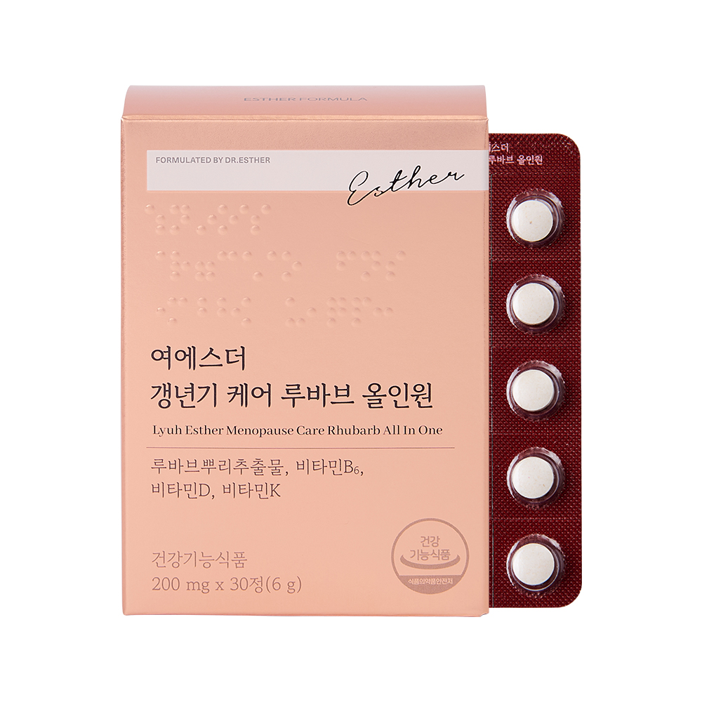 에스더포뮬러 여에스더 <b>갱년기 케어</b> 루바브 올인원 200mg × 30정, 1개