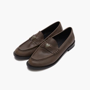 마지셔우드 Marge Heart Loafers_Washed Brown Pull-Up