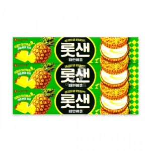 3개 롯데샌드 105g 파인애플 샌드비스킷 샌드위치 샌 샌드 과자