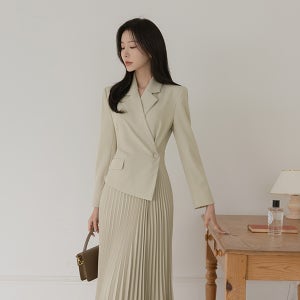 아리아 플리츠 랩 원피스